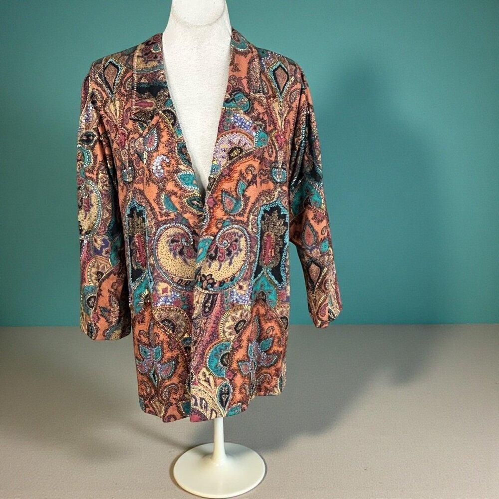 Petie Designer Jacket Art to Wear Beaded Boho Mandala Inspired  OOAK Duster